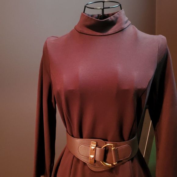 Vintage Chocolate Brown Talbots Petites Dress - Picture 3 of 8